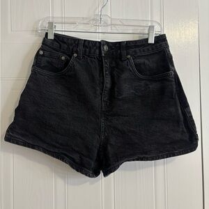 ASOS Black High-Waist Denim Shorts